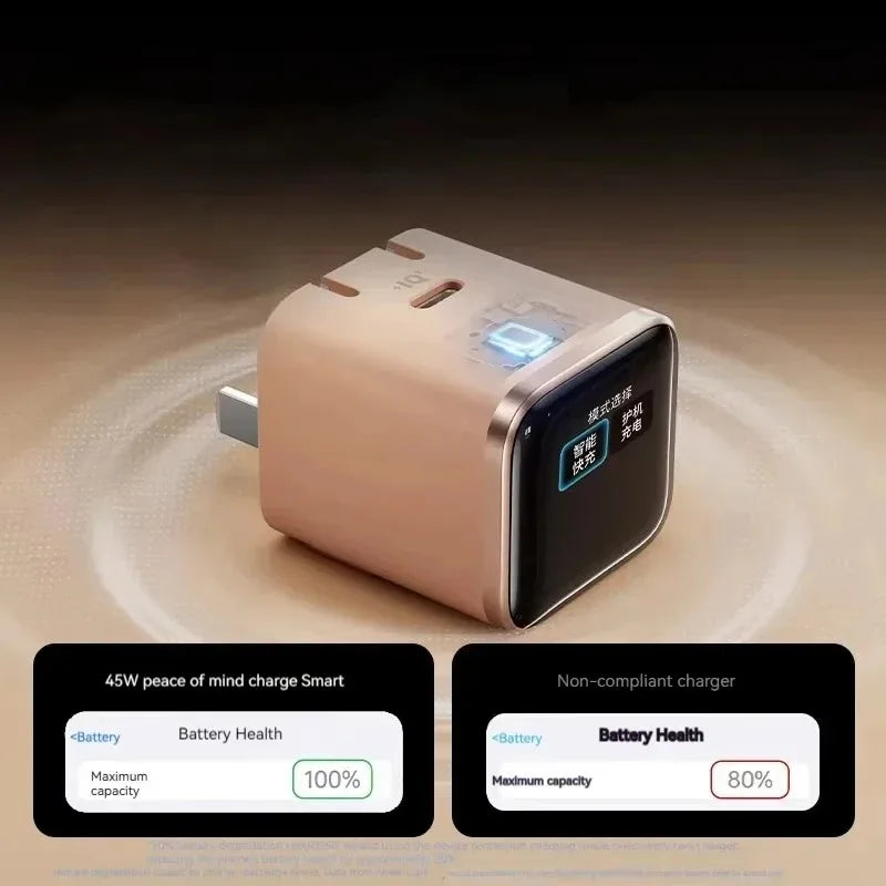 Carregador Anker 45W Nano Smart – Com Tela Digital e Pino Dobrável para iPhone 15/16/17 Pro Max