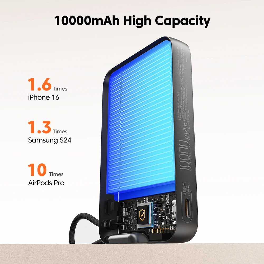 Power Bank MagSafe Ultra 10.000mAh - Carregamento Rápido para iPhone 12, 13, 14, 15 e 16 Pro Max