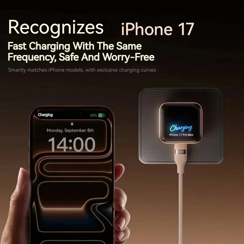 Carregador Anker 45W Nano Smart – Com Tela Digital e Pino Dobrável para iPhone 15/16/17 Pro Max